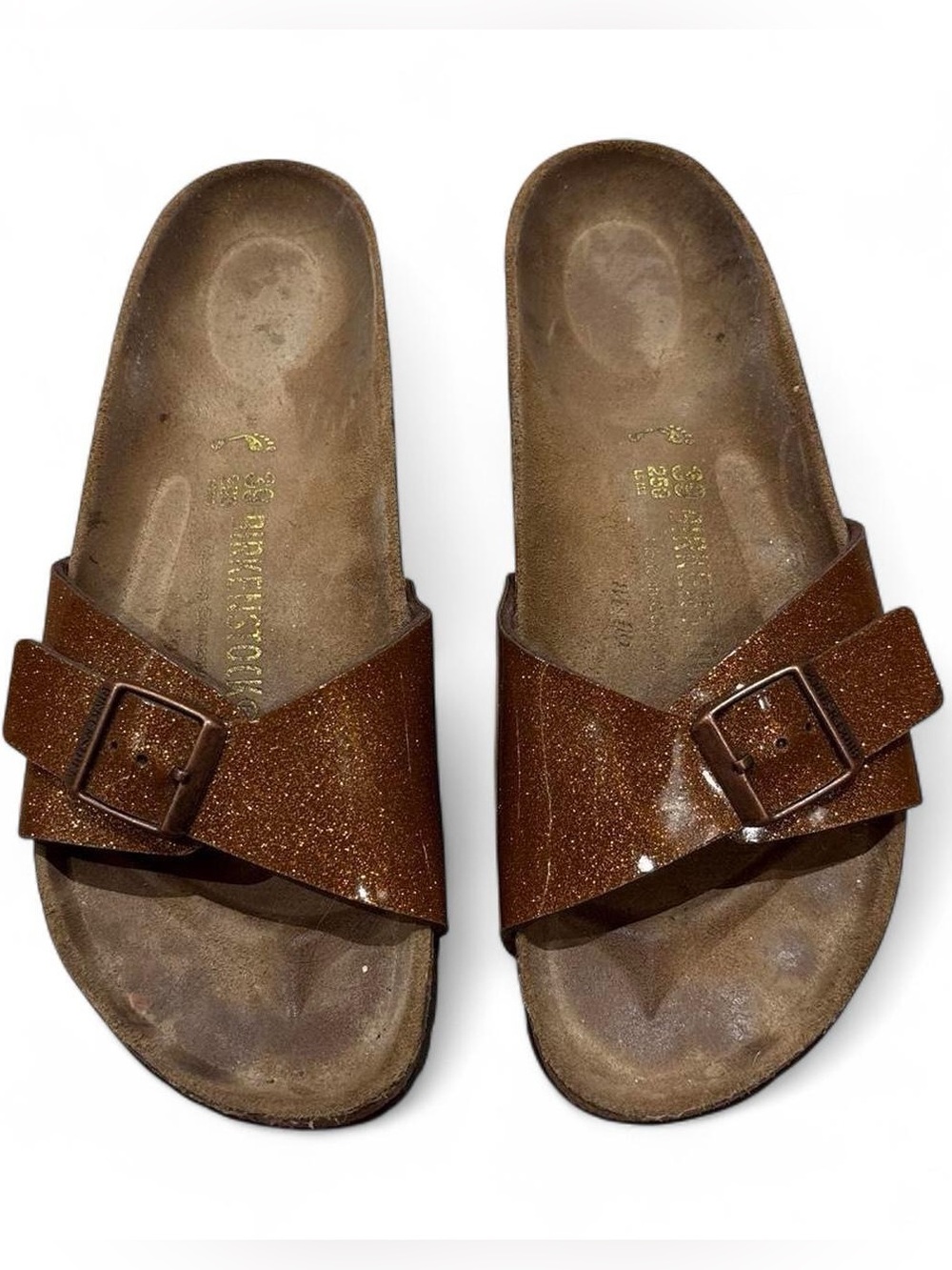 Birkenstock Madrid Birko Flor Bronze Brown glitter sandals - Picture 3 of 6